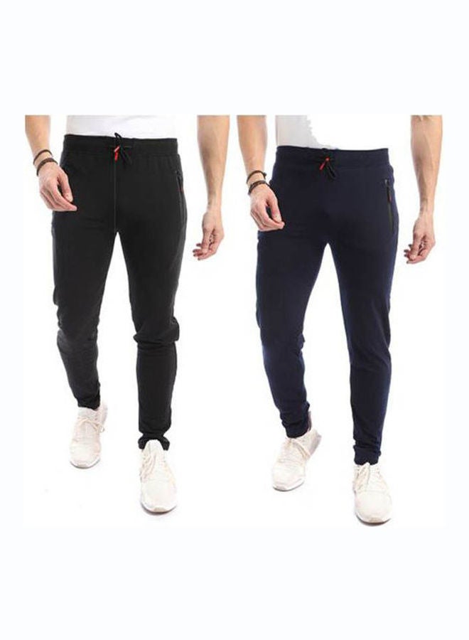 Caesar Bundle Of 2 Casual Mid Rise Solid Sweatpants Multicolour  - Image 1