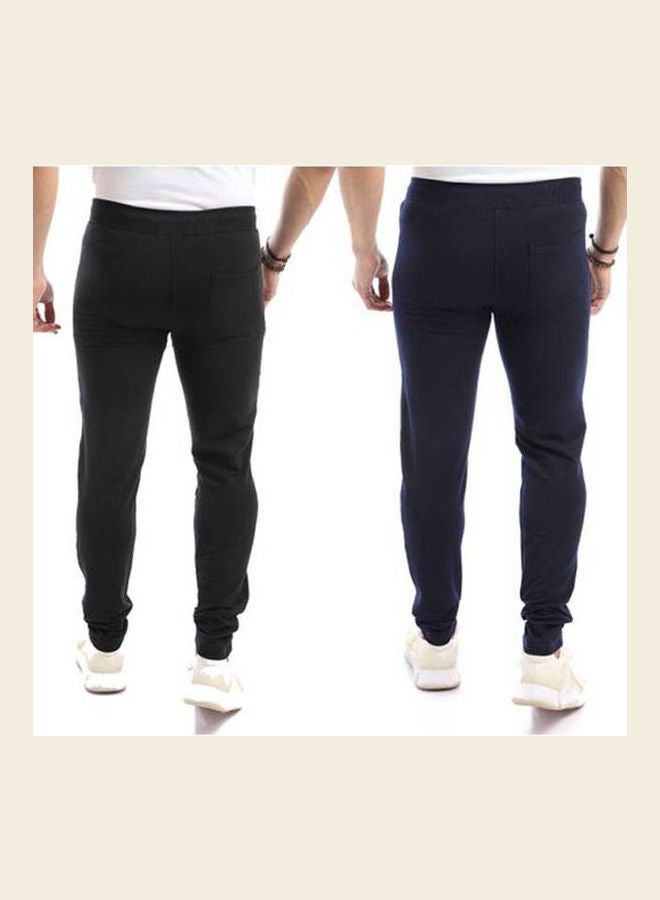 Caesar Bundle Of 2 Casual Mid Rise Solid Sweatpants Multicolour  - Image 3