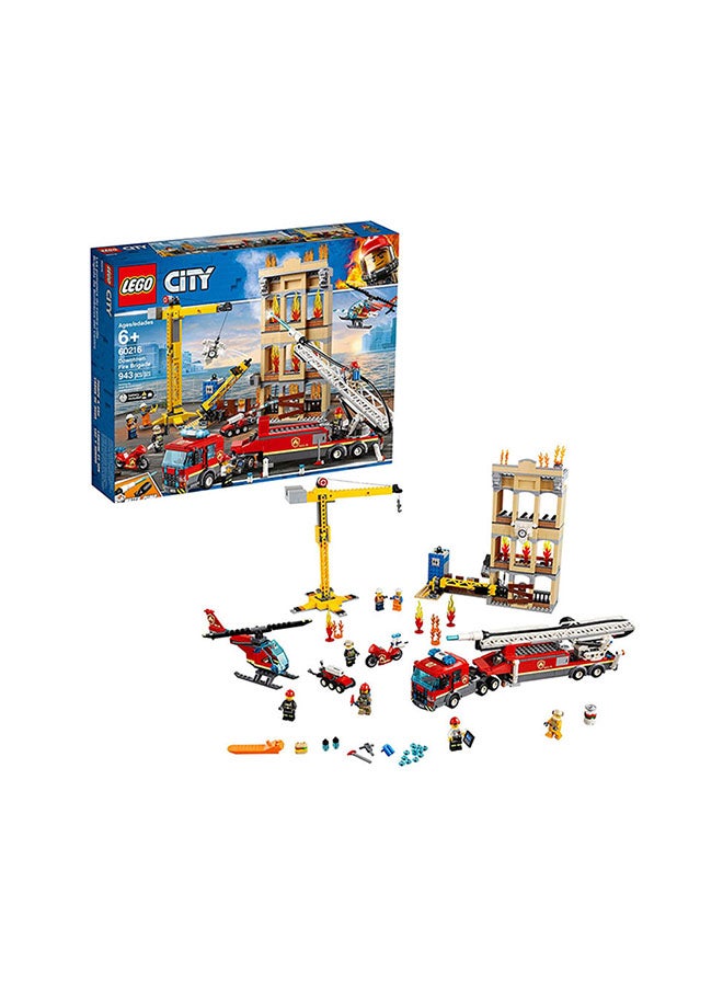 LEGO 60216 943-Piece City Downtown Fire Brigade With 7 Minifigures Building Set 60216 6+ Years  - Image 1
