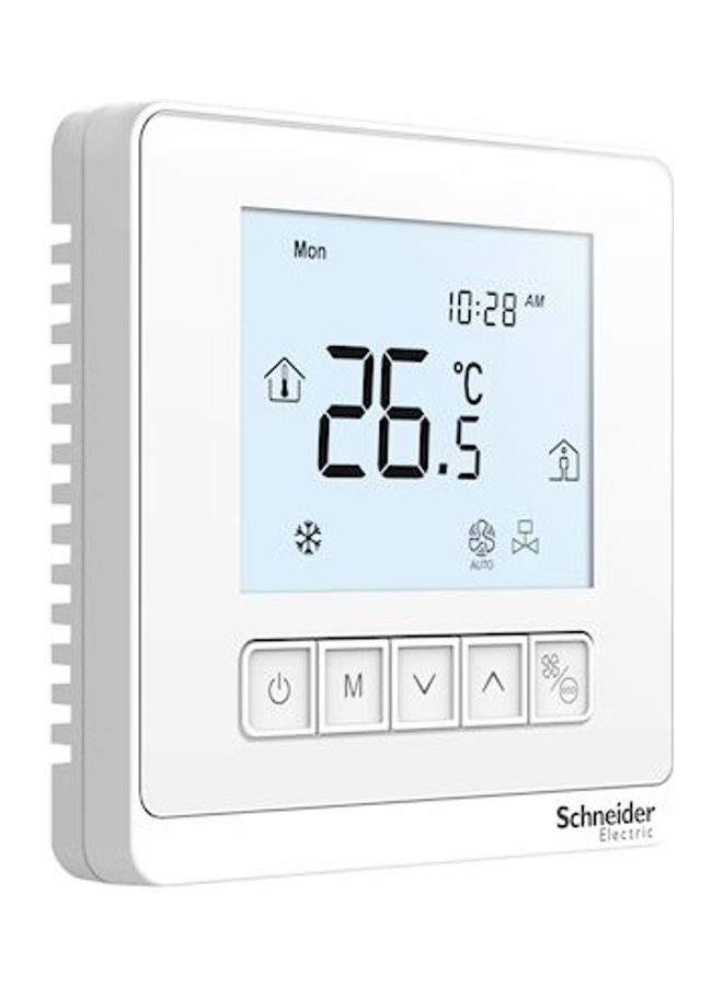 Schneider Electric - Electric Space Logic Digital Thermostat Fan White/Black - Image 1