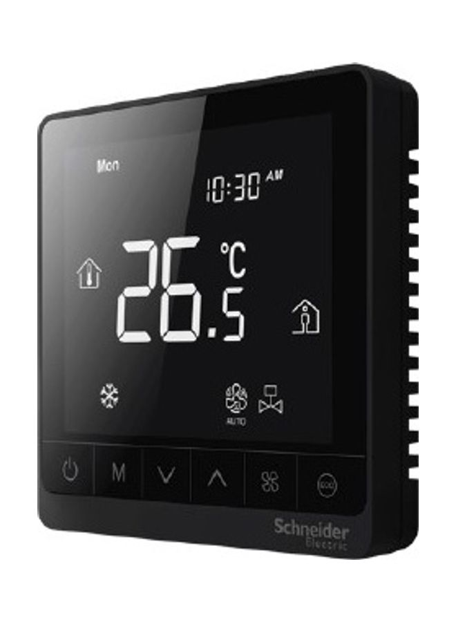 Schneider Electric - Electric Space Logic Digital Thermostat Fan Black/White - Image 1