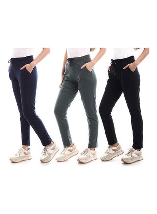 Bundle Of 3 Elastic Waist Solid Sweatpants Multicolour - v1633003925/N51094988V_1
