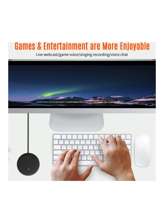 Wired USB Desktop Omnidirectional Microphone Black - Image 4