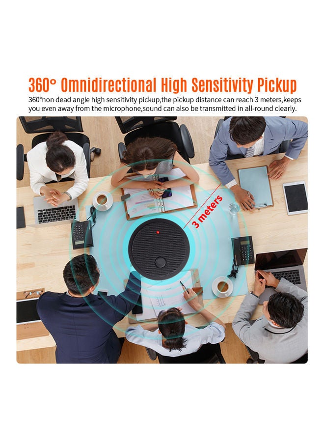 Wired USB Desktop Omnidirectional Microphone Black - Image 2