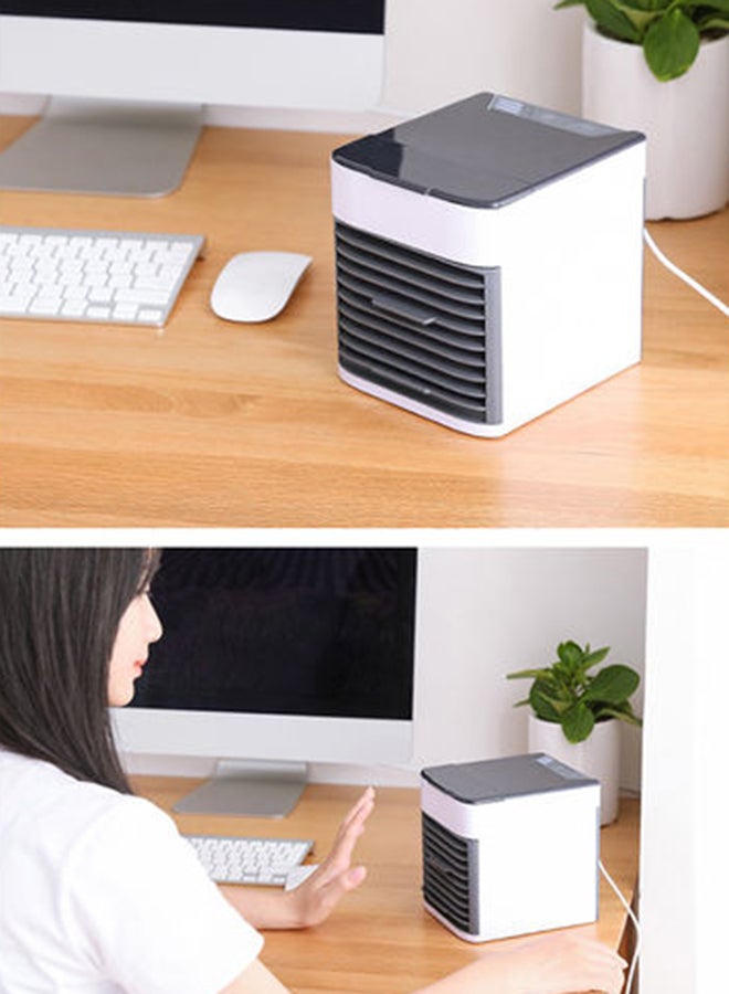 EHOME Personal Desktop Portable Air Conditioner Humidifier With 7-Color LED Light Black & White 17cm - Image 4