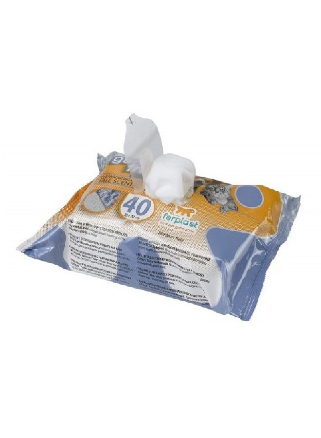 Ferplast - Pet Cleaning Wipe Talc Scented 30 x 20cm - Image 1
