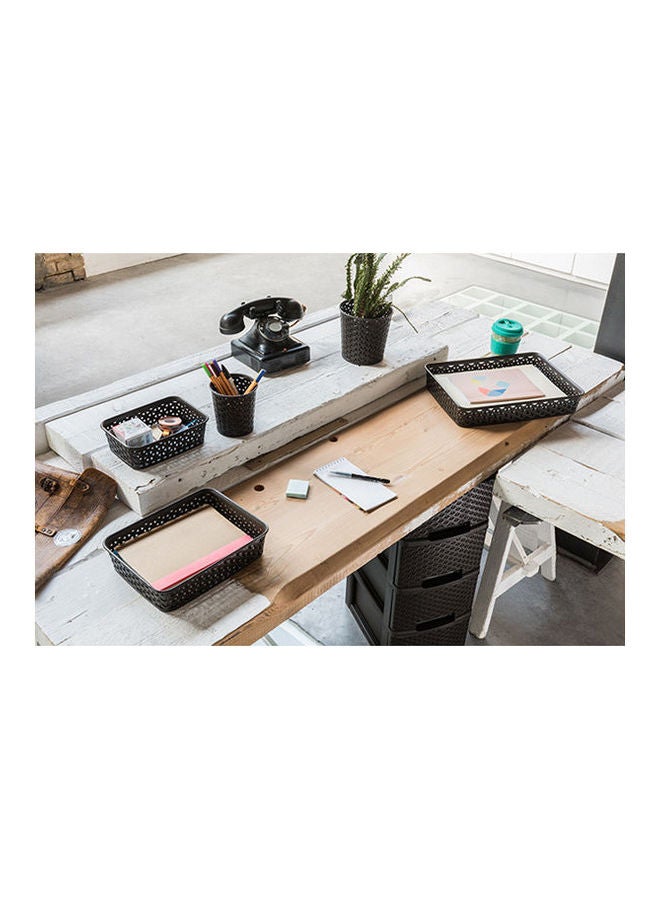 Curver A4 Size My Style Small Tray For Phone Or Papers Dark Brown 35.8 x 26.2 x 6cm - Image 2