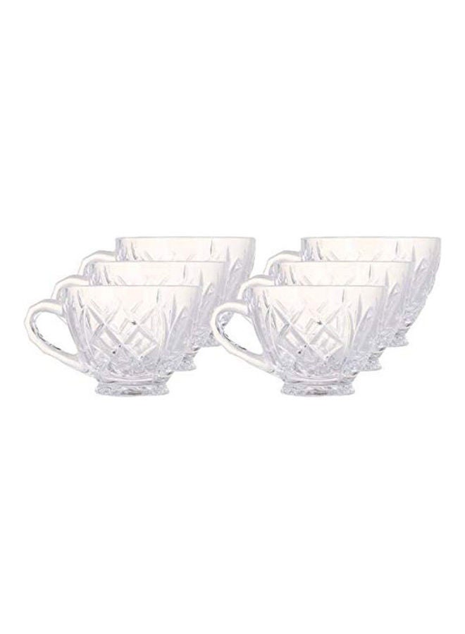 Coffee Cup Set With Saucer, 12 Pieces Clear ‎42.6 x 19.8 x 7.4cm