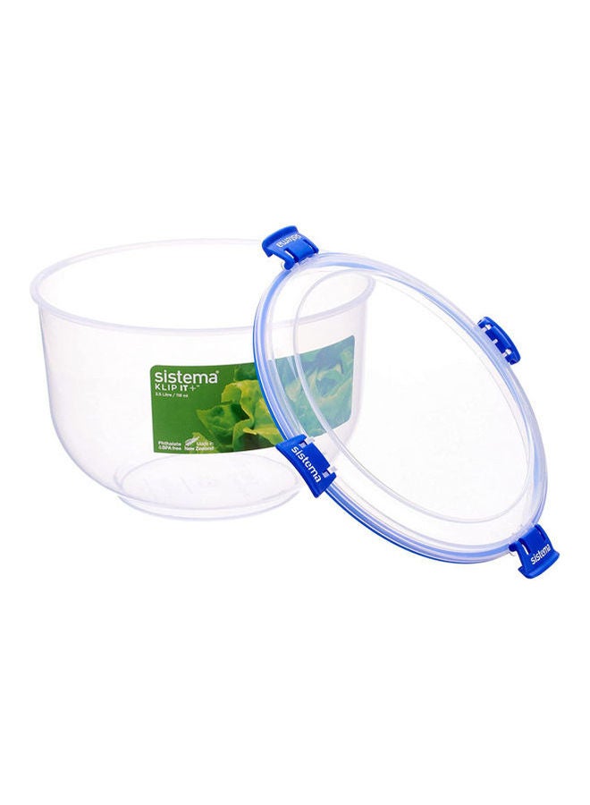 sistema - Klip It Plus Round Food Container With Lid Blue 3.5Liters - Image 1