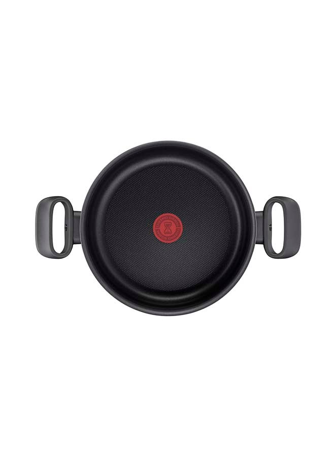 TEFAL Cooking Pot | Tempo Flame 24 cm Non Stick Casserole With Lid | Red | Aluminium | 2 Years Warranty | C3044685 Red with black flames 24cm - v1633060916/N50950358A_2