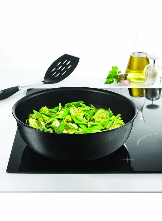 Tefal 12-Piece Ingenio Expertise Non-Stick Durable Design And Removable Handles Induction Base Complatiblity Cookware Set Includes Cooking Set With Lids Black/White 28cm