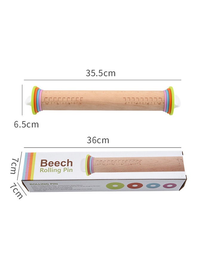 Deo King Adjustable Beech Rolling Pin With Removable Ring Multicolour - Image 2