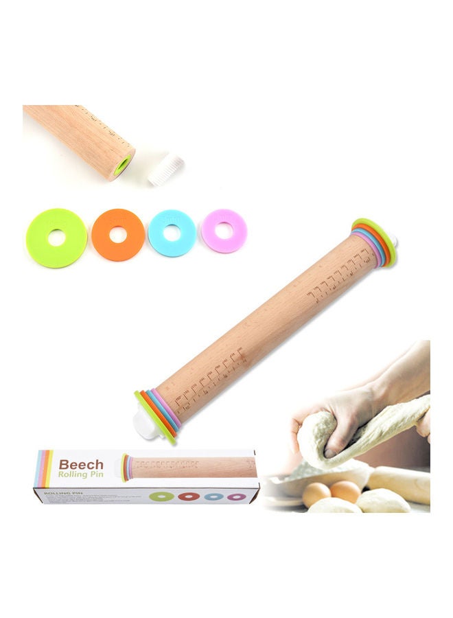 Deo King Adjustable Beech Rolling Pin With Removable Ring Multicolour - Image 4