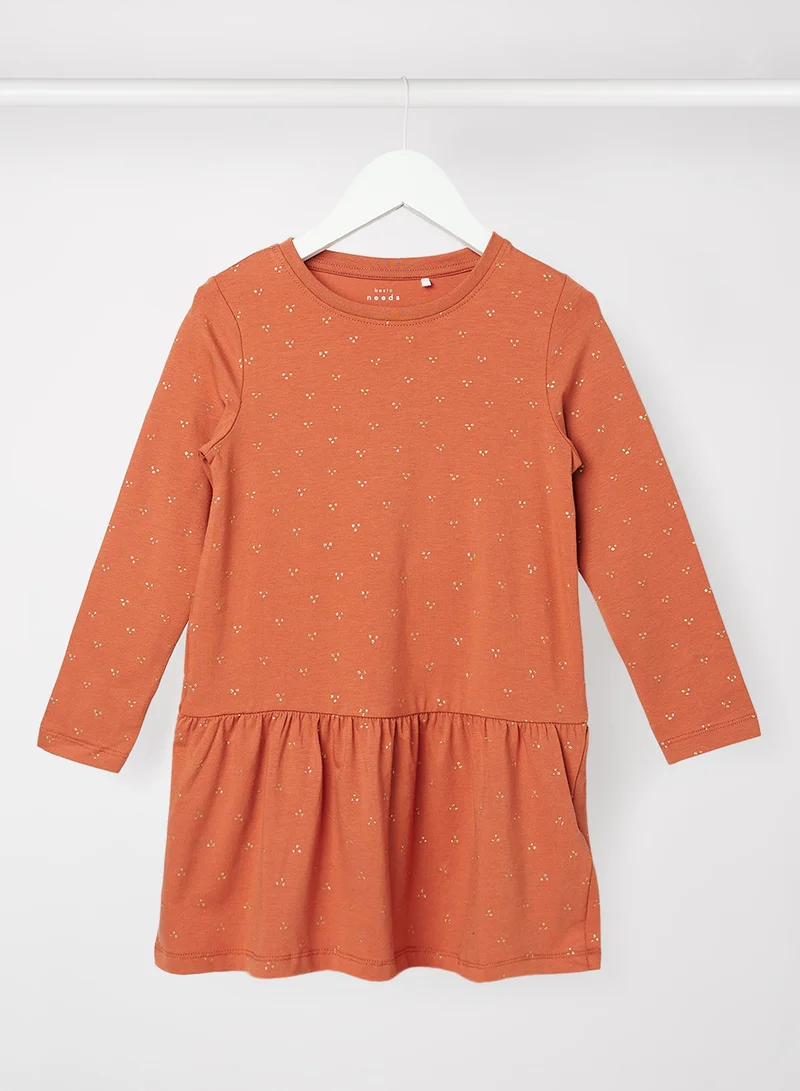 NAME IT Kids/Teen Dot Print Dress Orange