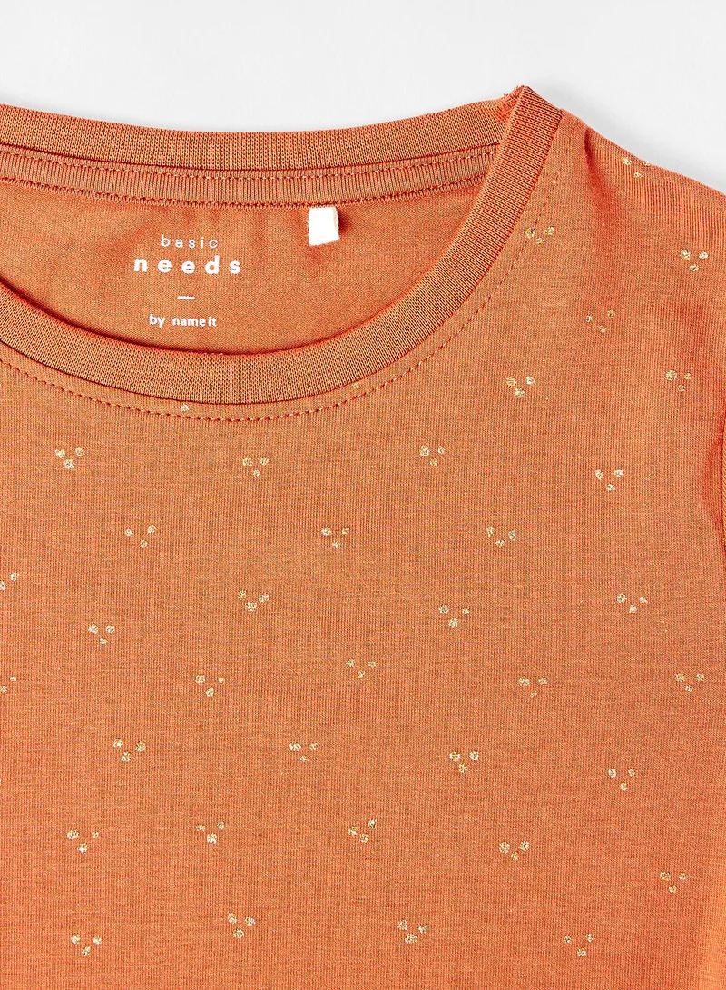 NAME IT Kids/Teen Dot Print Dress Orange