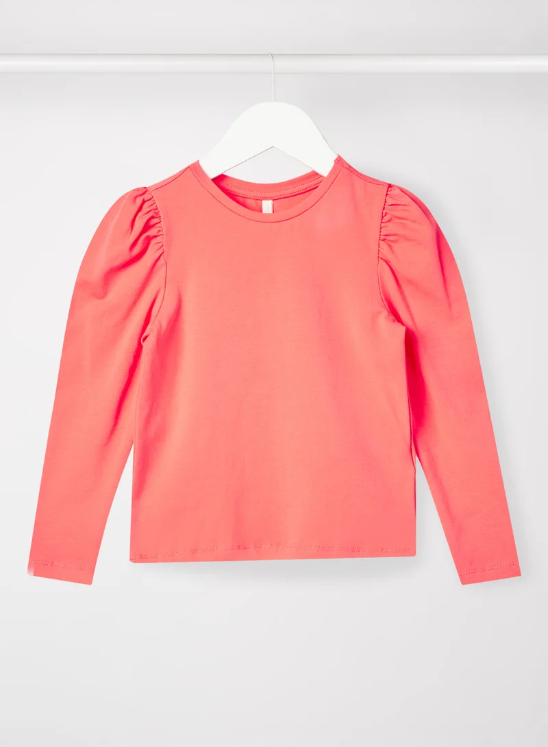 ONLY Girls Puff Sleeve Top Pink