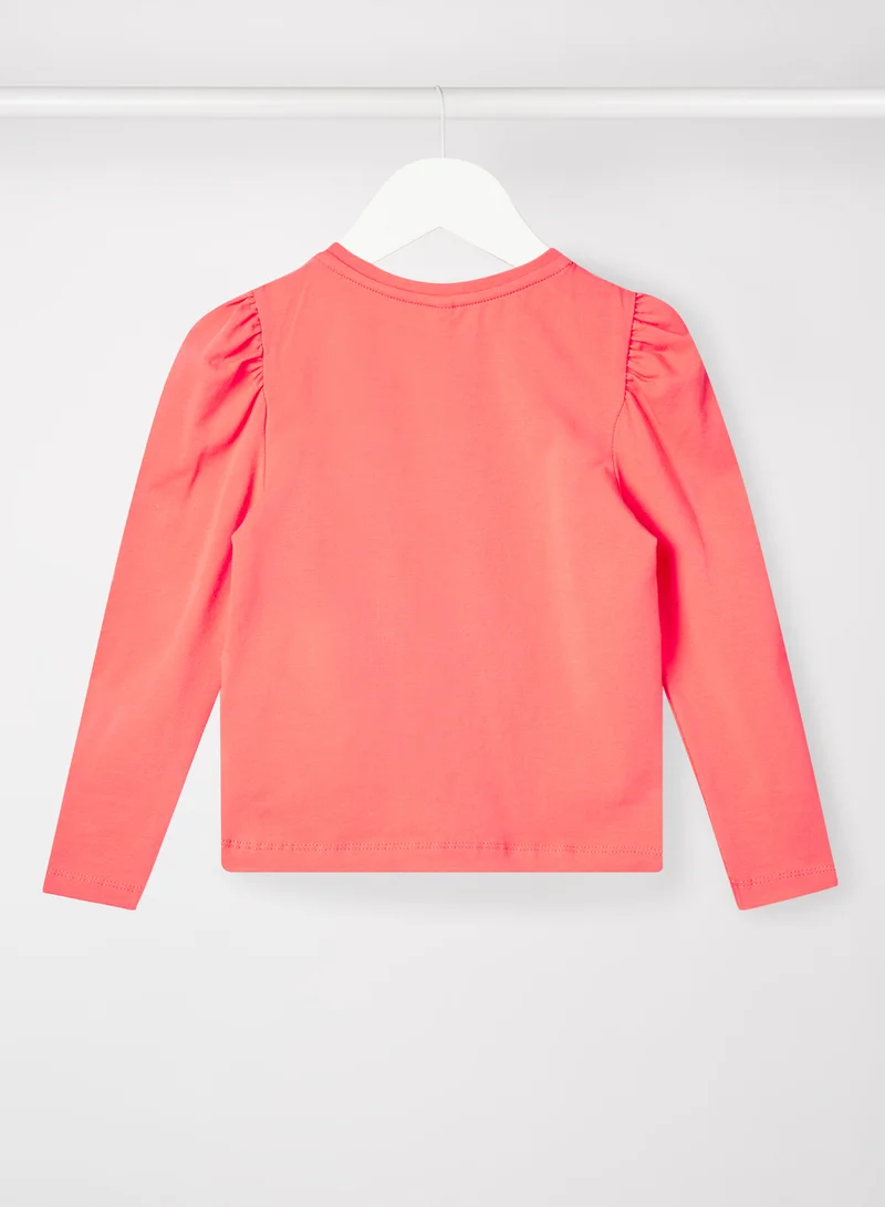 ONLY Girls Puff Sleeve Top Pink