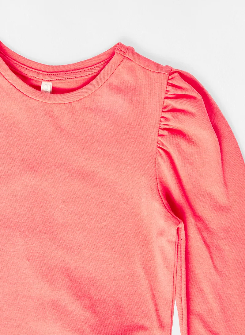 ONLY Girls Puff Sleeve Top Pink