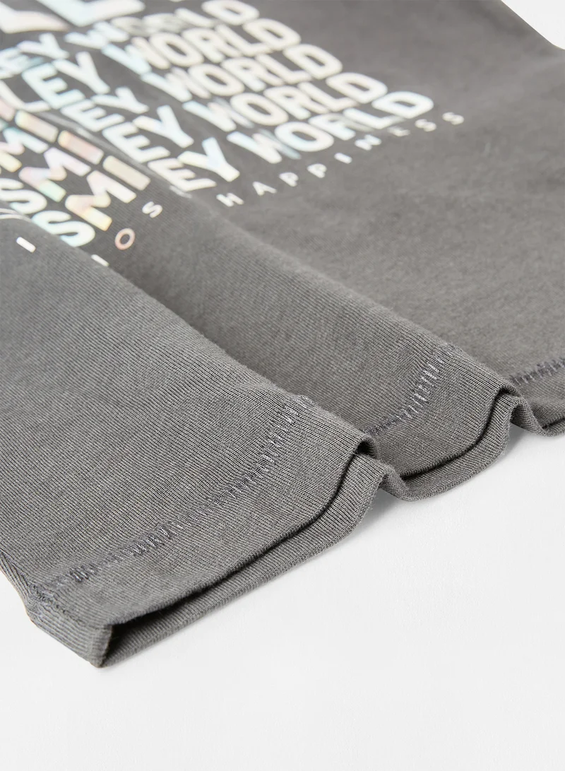 ONLY Kids/Teen Smiley Slogan T-Shirt Dark Grey