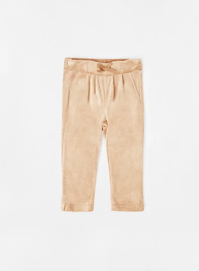 NAME IT Baby Faux Velvet Sweatpants Brown