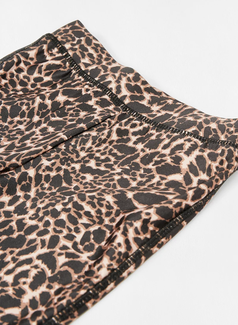 ONLY Kids/Teen Animal Print Leggings Brown