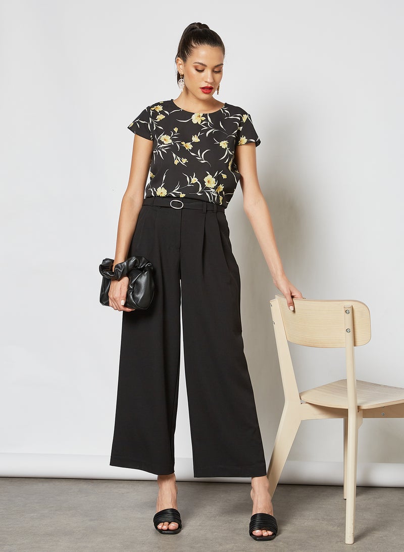 Aila Women's Casual Floral Printed Sheer Cap Sleeves Top Multicolour  - Image 3