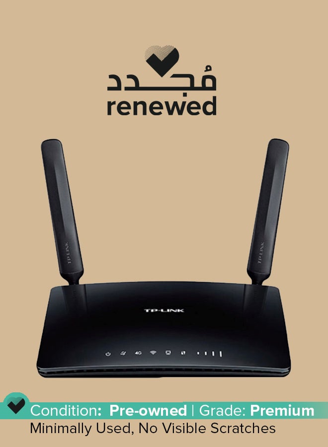 تي بي لينك مُجدد - راوتر N لاسلكي يدعم تقنية 4G LTE بسرعة 300 ميجابت في الثانية طراز  TL-MR6400 أسود - Image 1