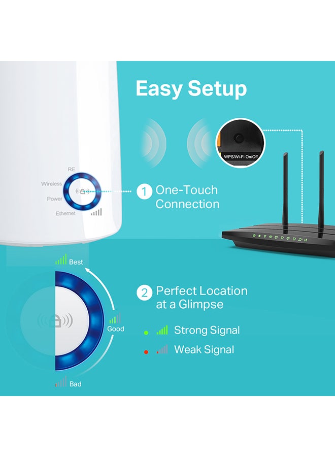 TP-LINK - Renewed - TL-WA850RE 300Mbps Universal Wi-Fi Range Extender White - Image 1