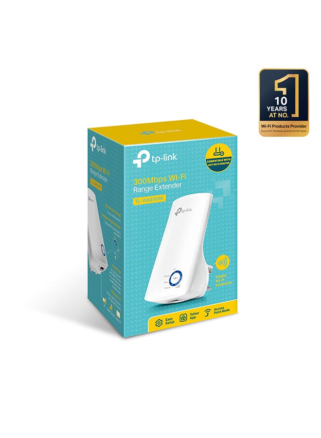 TP-LINK - Renewed - TL-WA850RE 300Mbps Universal Wi-Fi Range Extender White - Image 1