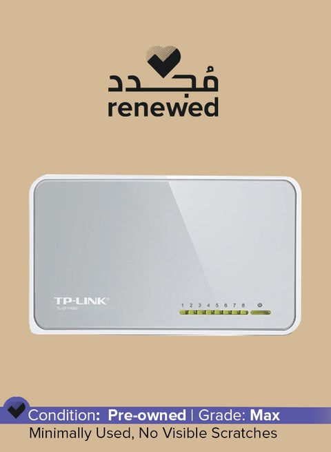 مُجدَّد - مفتاح سطح مكتب 8 منافذ 10/100Mbps