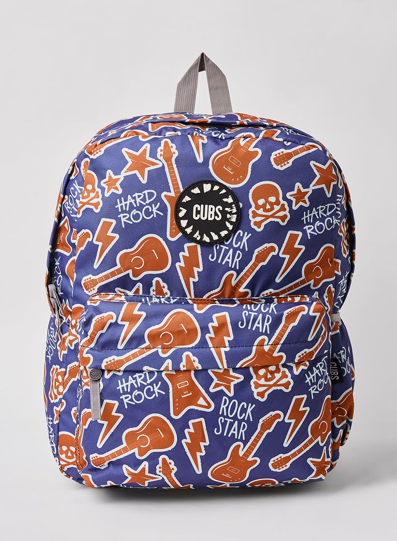 CUBS Kids Hard Rock Print Backpack Blue Multi  - Image 1