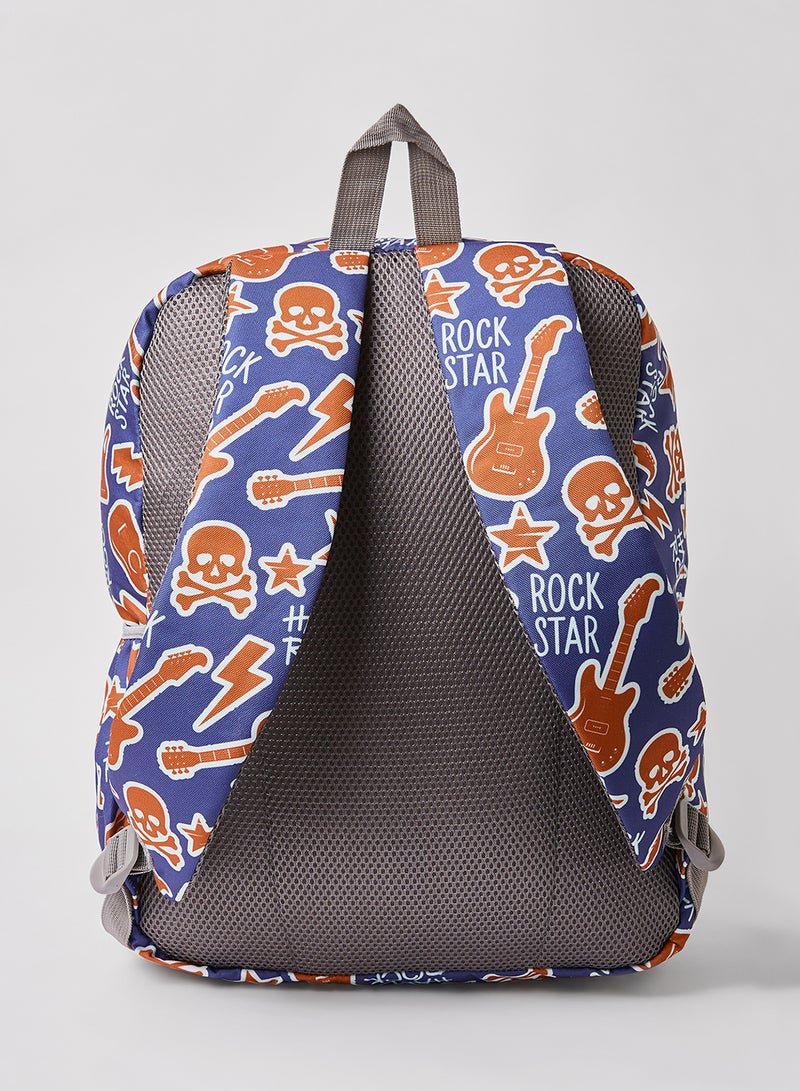 CUBS Kids Hard Rock Print Backpack Blue Multi  - Image 2