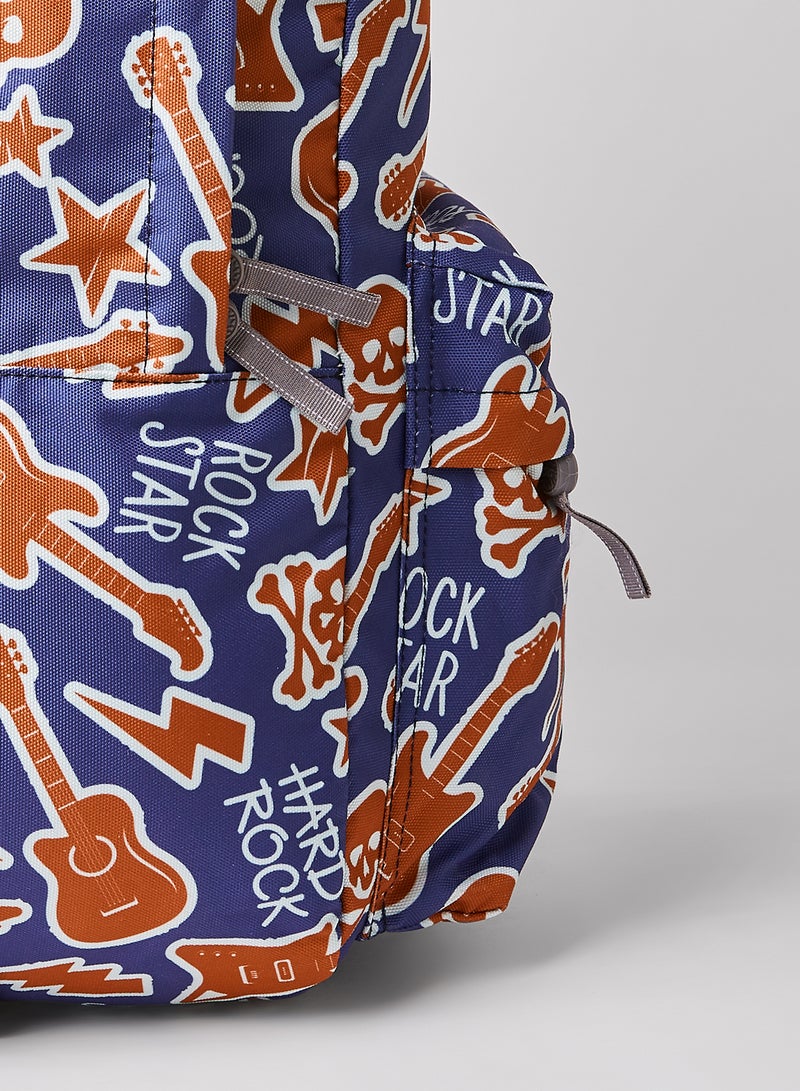 CUBS Kids Hard Rock Print Backpack Blue Multi  - Image 3