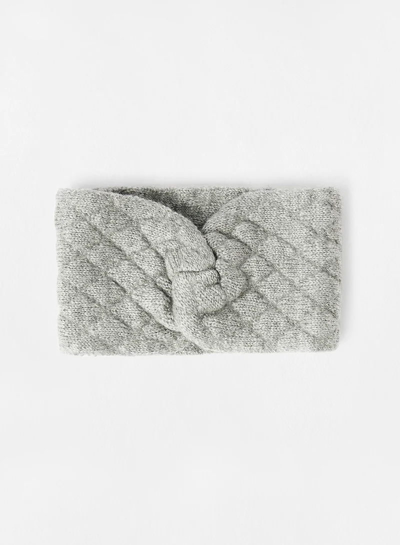 ONLY Knot Detail Headband Light Grey Melange