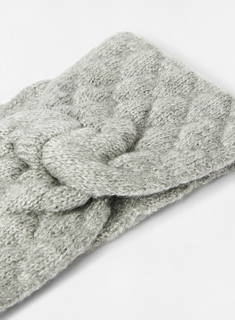 ONLY Knot Detail Headband Light Grey Melange