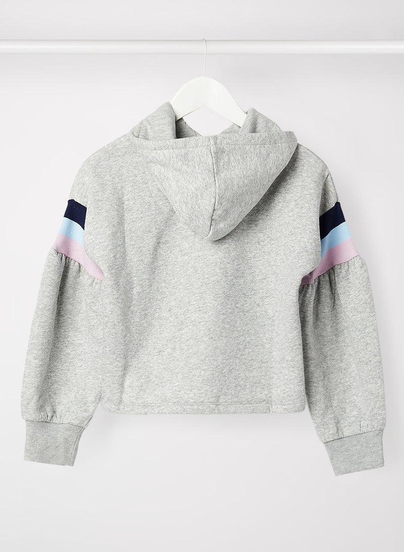 Kids Rainbow Trim Cropped Hoodie Grey - v1633076502/N50492491V_2