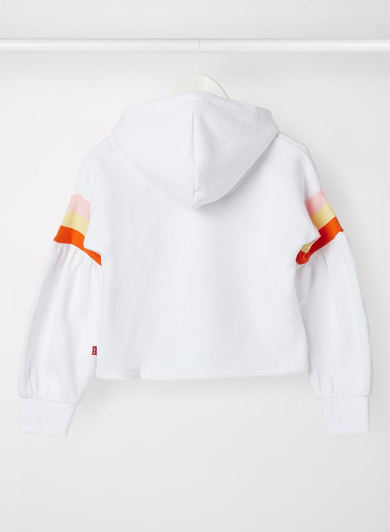 Teen Rainbow Trim Cropped Hoodie White - v1633076503/N50492513V_2