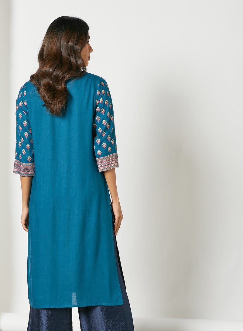 Zyna Fashion - Unique Floral Print Kurti Multicolour - Image 1