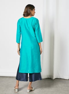 Hand Embellished Sweetheart Neck Kurta Green - v1633081751/N49888900V_4