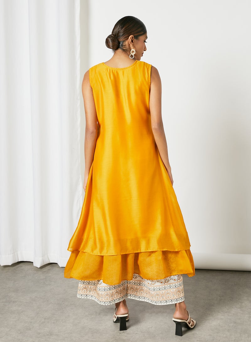 Zyna Fashion - Hand Work Unique Cut Kurti Yellow - Image 1