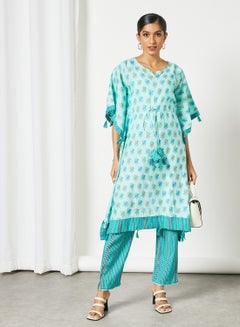 2-Piece Elegant Kurta And Pants Set Blue