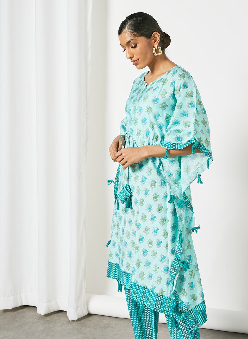 Zyna Fashion - 2-Piece Elegant Kurta And Pants Set Blue - Image 1