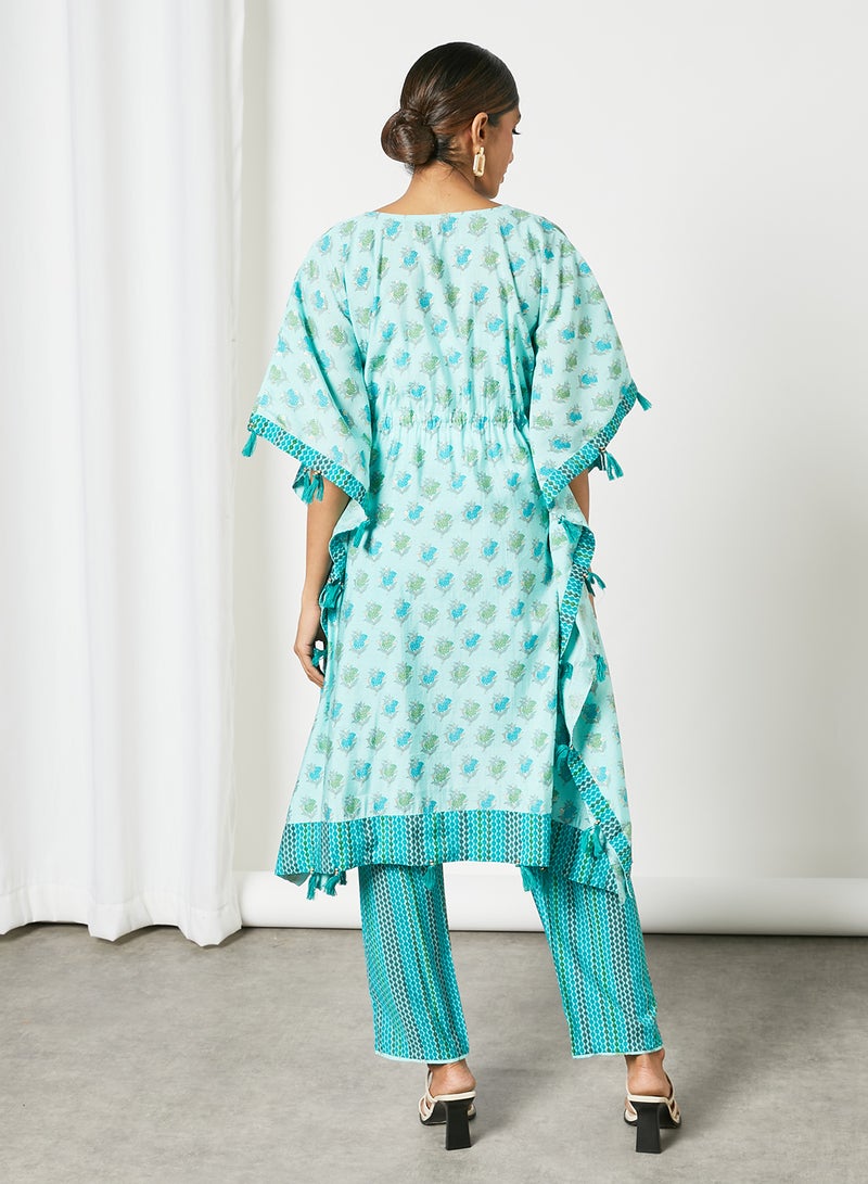 Zyna Fashion - 2-Piece Elegant Kurta And Pants Set Blue - Image 1