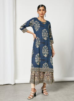 Trendy Elegant Printed Kurta Blue
