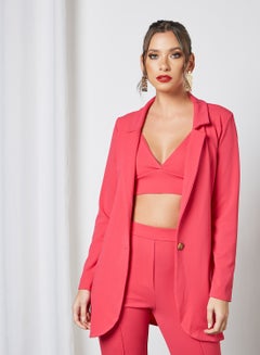 FEMME LUXE Notch Collar Three-Piece Suit (Set of 3) Pink  - Image 2