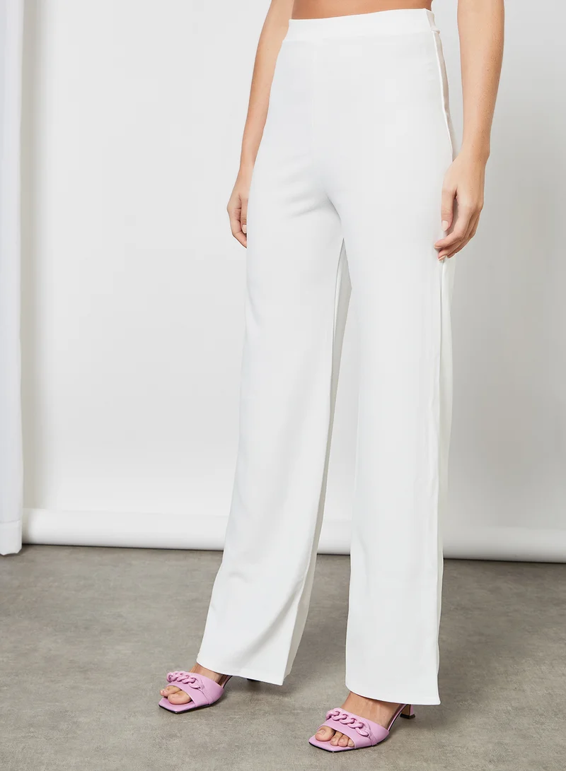FEMME LUXE Strappy Crop Top and Pants Set (Set of 2) White