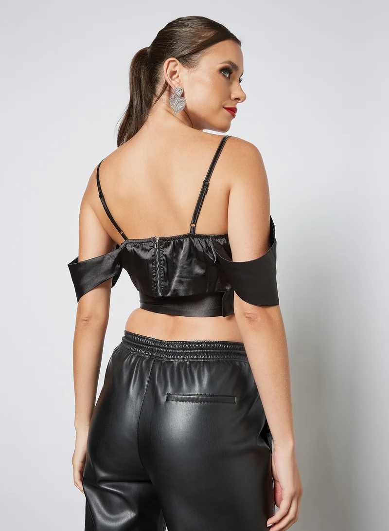 FEMME LUXE Cut-Out Detail Top Black