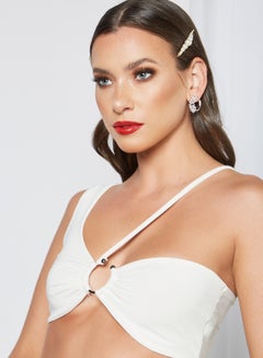 FEMME LUXE One Shoulder Crop Top White  - Image 3
