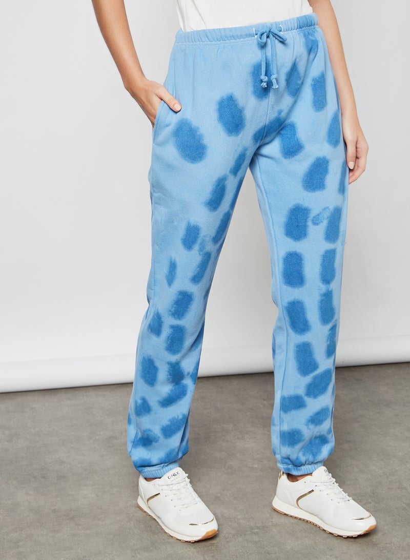 Daisy Street Abstract Print Joggers Blue  - Image 1