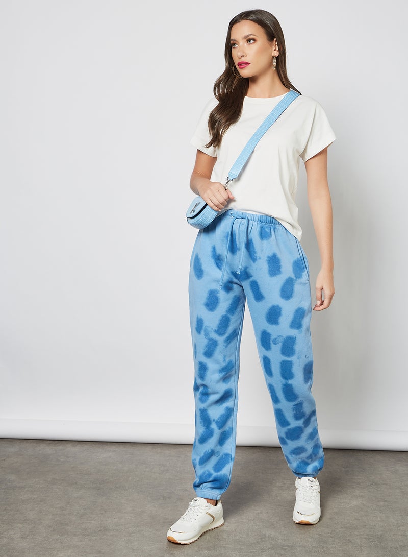 Daisy Street Abstract Print Joggers Blue  - Image 3